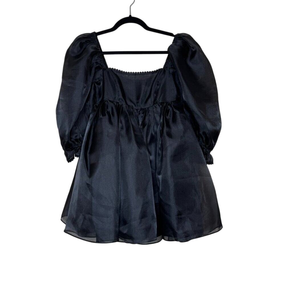 Selkie The Caviar Puff Dress – Black – XS - Picture 3 of 13